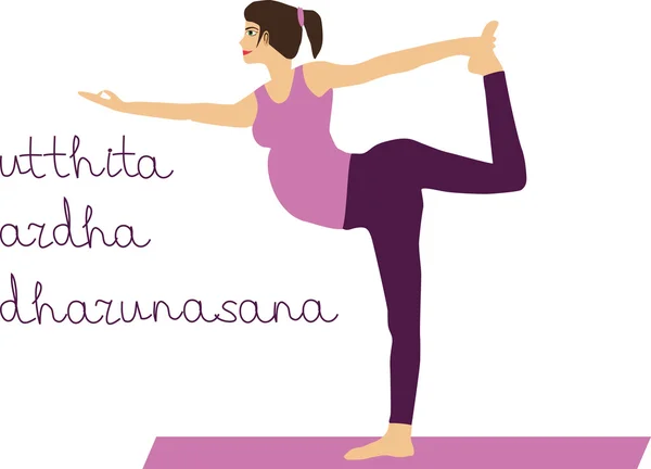 Donna incinta fa hatha yoga — Vettoriale Stock