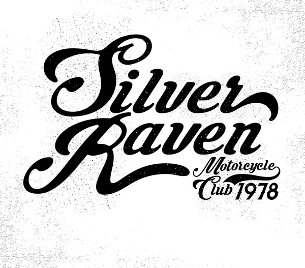 Stampa Silver Raven Slogan — Vettoriale Stock