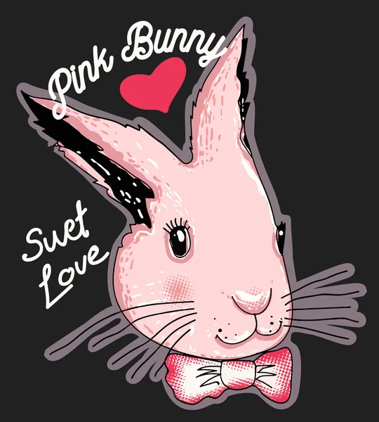 Söt kanin med rosa Detaljer — Stock vektor