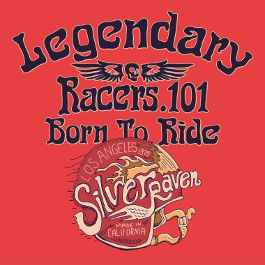 Efsane - tipografi özel motosiklet amblemi