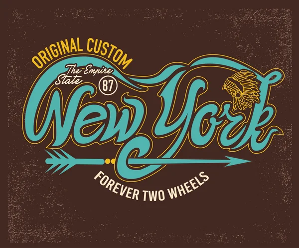 Motorfiets vintage graphics embleem — Stockvector