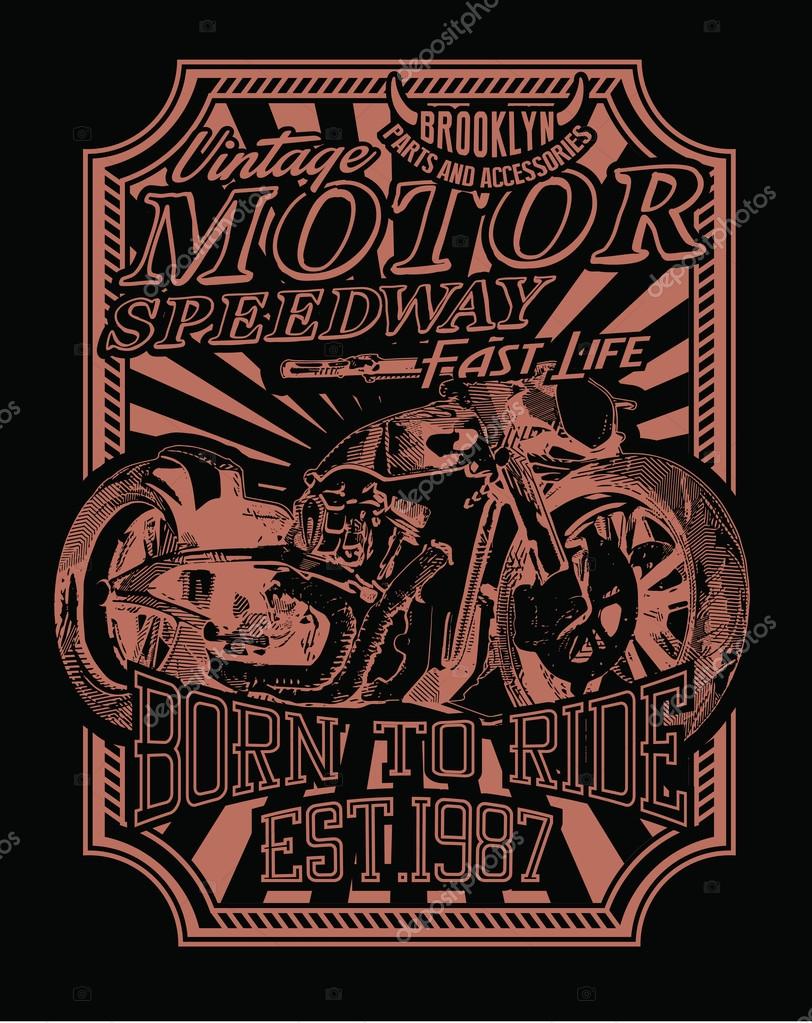 Motorcycles and typography illustration Stock Vector Image by ©VECTURE