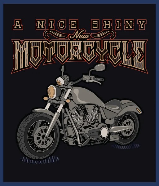 Impresión de motocicletas y tipografía para ropa — Archivo Imágenes Vectoriales
