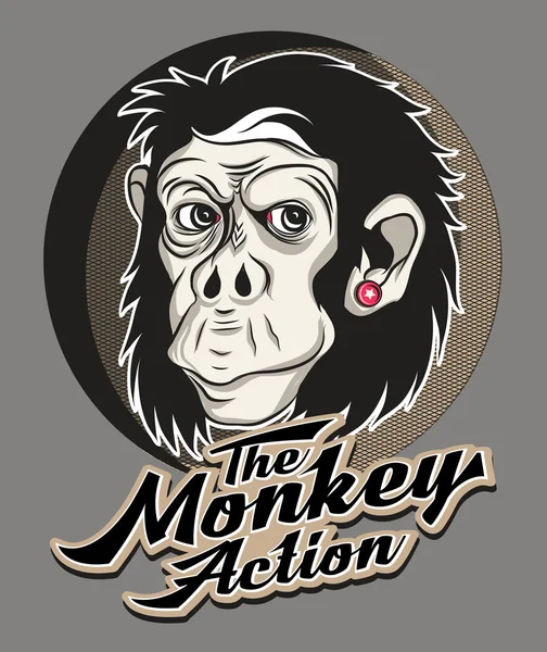 Monkey print for t-shirt — Stock Vector