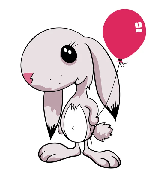 Printpink kanin, tecknad figur. — Stock vektor