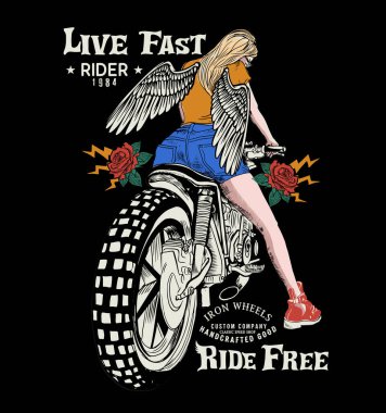 Bir motosiklet sürücüsünün vektör çizimi