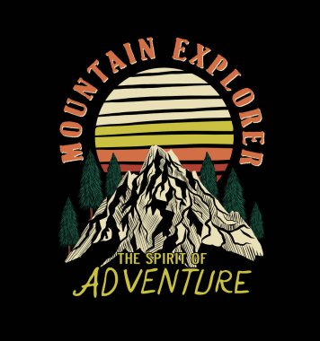 Çadırlı bir dağ manzarasının vektör çizimi