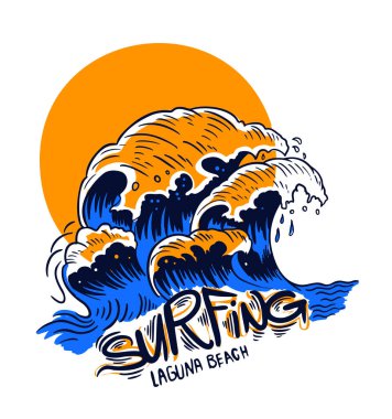 deniz dalgası, vektör çizimi