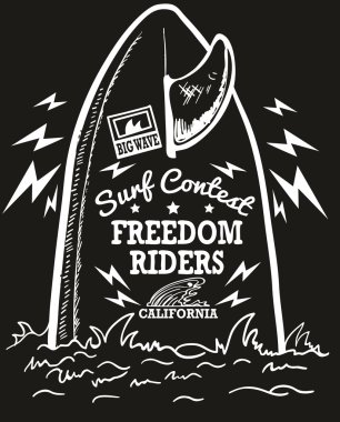 Freedom Riders California print clipart