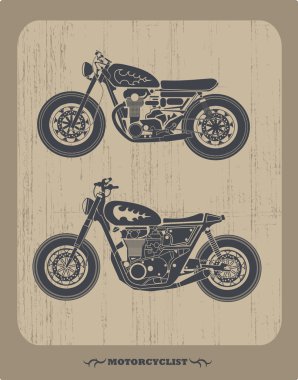Set of Vintage Motorcycles clipart