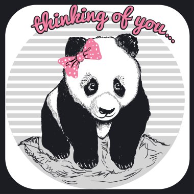 Bir dev Panda'nın yüz taslağını