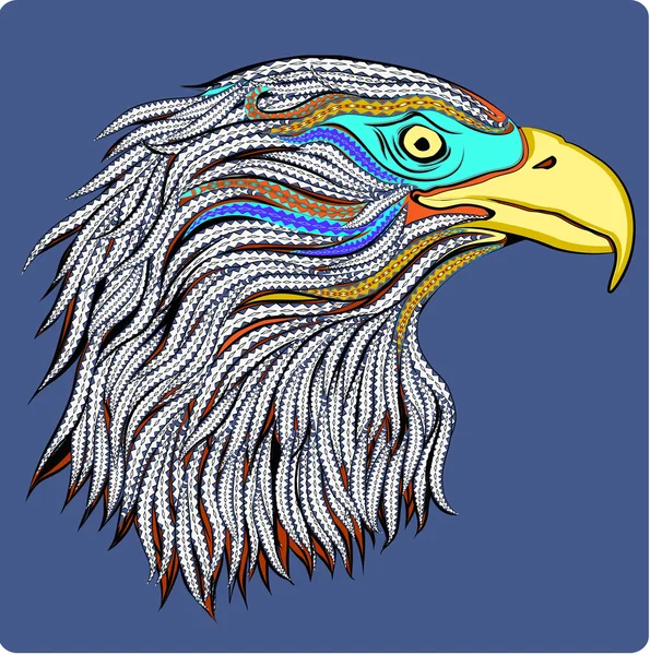 Tête d'aigle à motifs — Image vectorielle