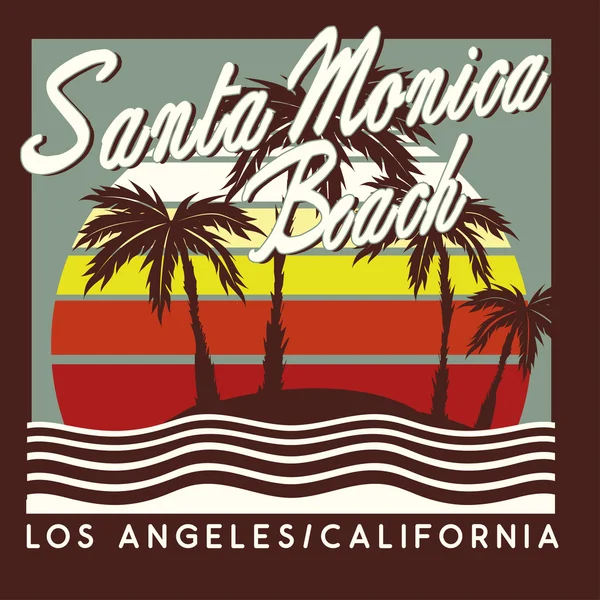 Cartel de Santa Monica Beach — Archivo Imágenes Vectoriales