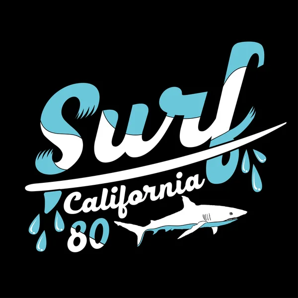 Surf's Up kézi-betűkkel — Stock Vector