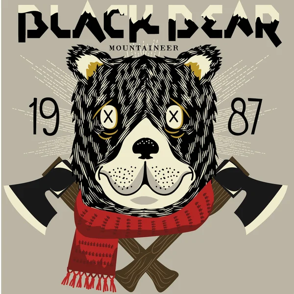 Illustration de l'ours noir — Image vectorielle