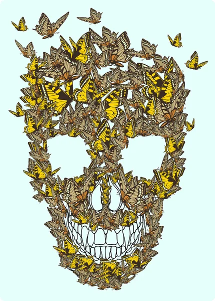 Calavera hecha de flores — Archivo Imágenes Vectoriales