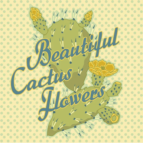 Cactus print and slogan — Stock Vector