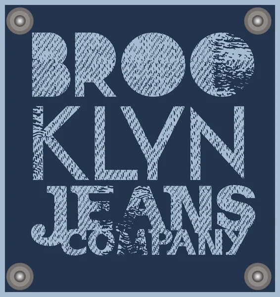 Brooklyn. Jeans bedrijf — Stockvector