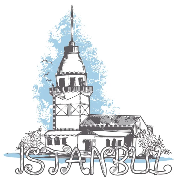 La Torre de la Doncella de Estambul — Vector de stock