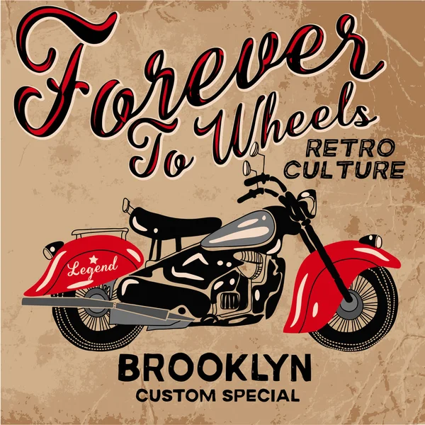 Motocykl w stylu retro — Wektor stockowy