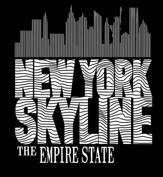 Skyline e tipografia di New York — Vettoriale Stock