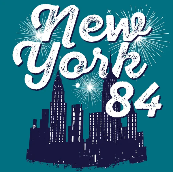 T-shirt gráfico nova york — Vetor de Stock