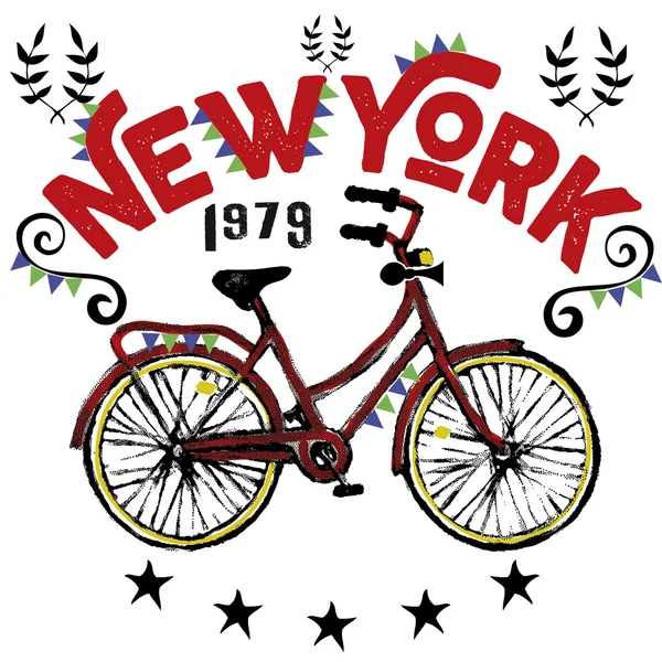 New York fiets vector kunst — Stockvector