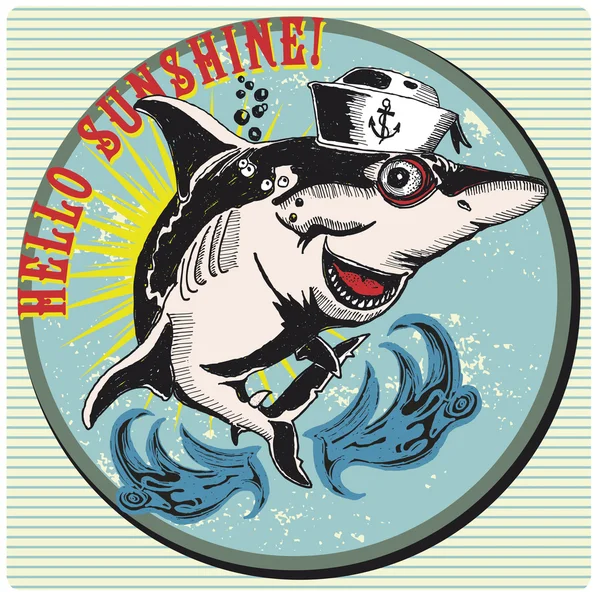 Gefährliche Hai-Illustration — Stockvektor