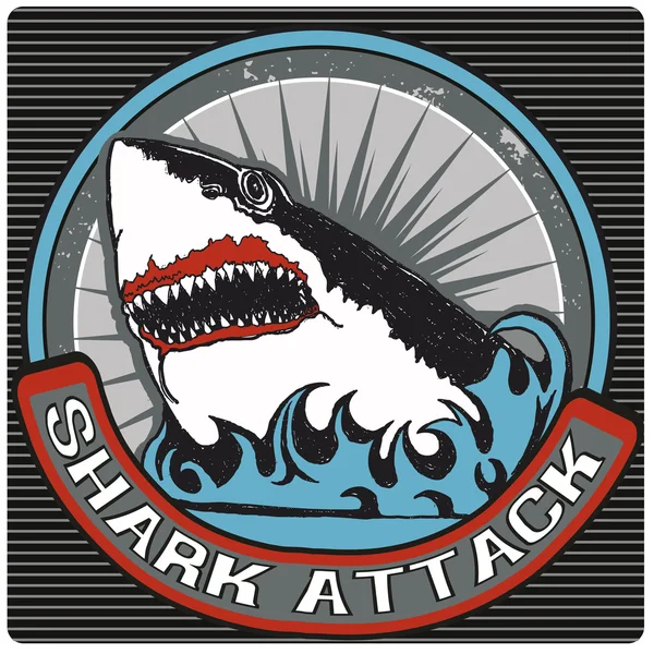 イラスト図面の危険なサメ — ストックベクタ