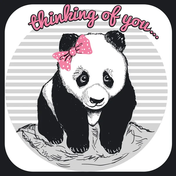 Sketsa wajah Panda Raksasa Stok Ilustrasi 