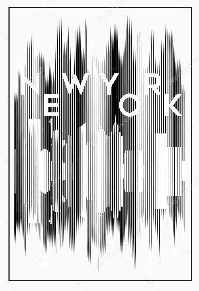 New york skyline and typography