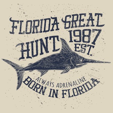 Florida Great Hunt vintage poster clipart