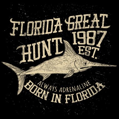 Florida Great Hunt vintage poster clipart
