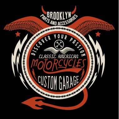 Brooklyn motosiklet özel garaj grafiği