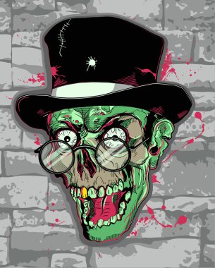 Detaylı zombi kafa