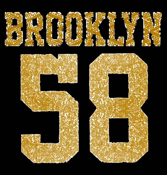 Tipografía deportiva universitaria de Brooklyn — Vector de stock