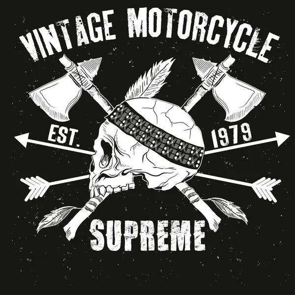Velocidade Junkies Motocicleta Vintage Design — Vetor de Stock