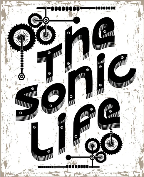 Slogan for T-shirt The sonic life — Stock Vector