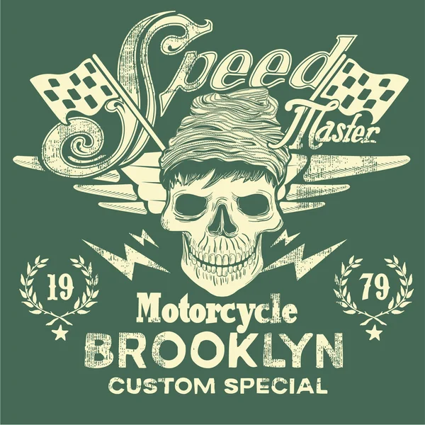 Speed Master Motorcycle Vintage Design — Stock Vector