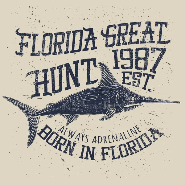 Florida stora jakten vintage affisch — Stock vektor