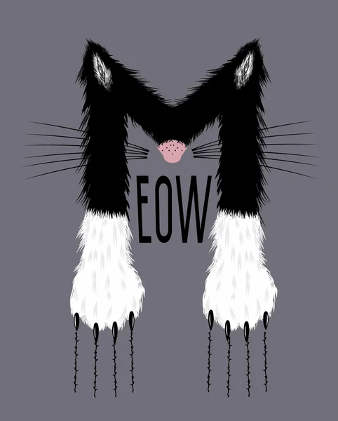 Gráfico de gato para camiseta — Vector de stock