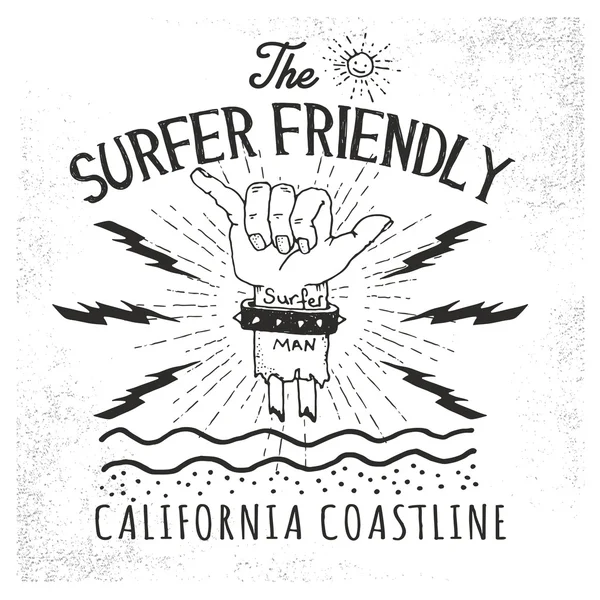 Καλιφόρνια surf εικονογράφηση — Διανυσματικό Αρχείο