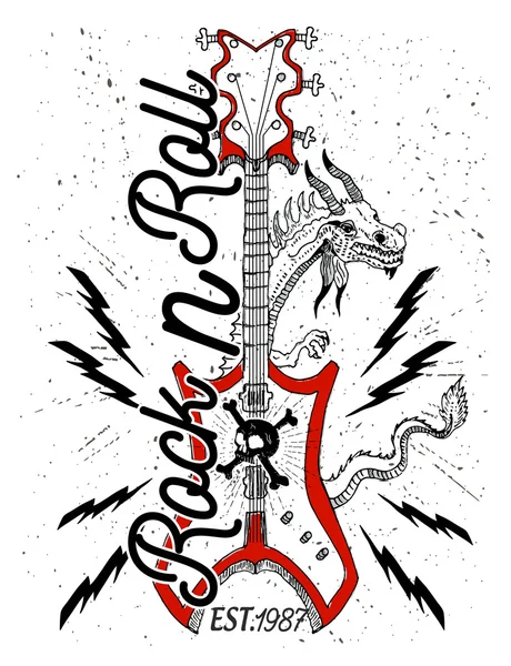 Rock and Roll festival poster. — Stockvector