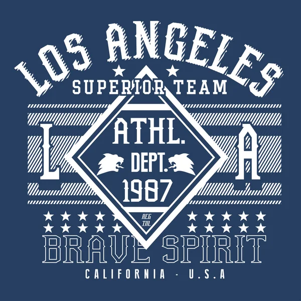 Atletická Kalifornie sportu typografie — Stockový vektor