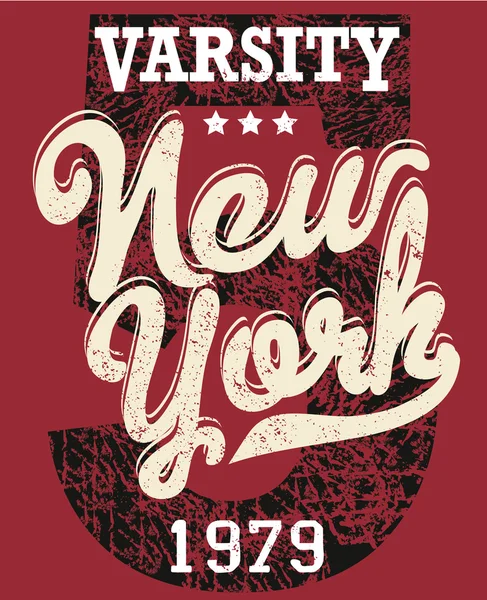 Tipografía de College New York — Vector de stock