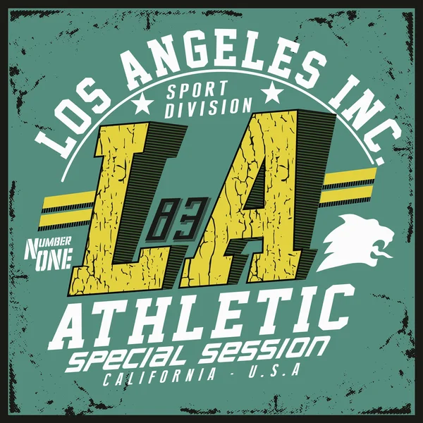 Tipografía deportiva atlética de California — Vector de stock