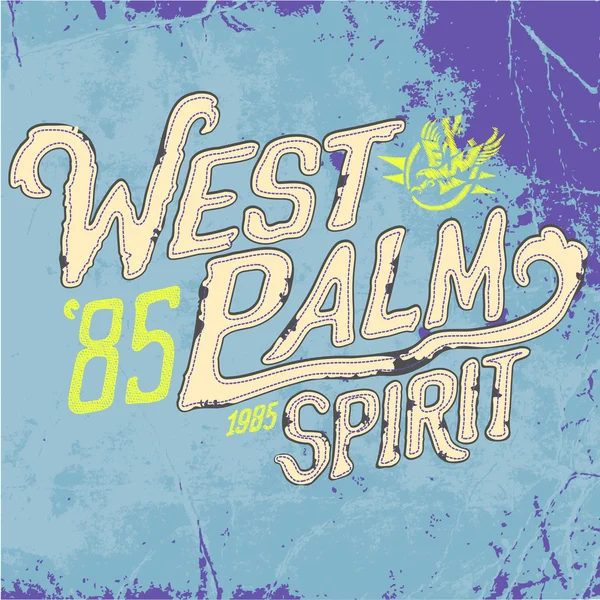 West Palm spirito t-shirt grafica — Vettoriale Stock