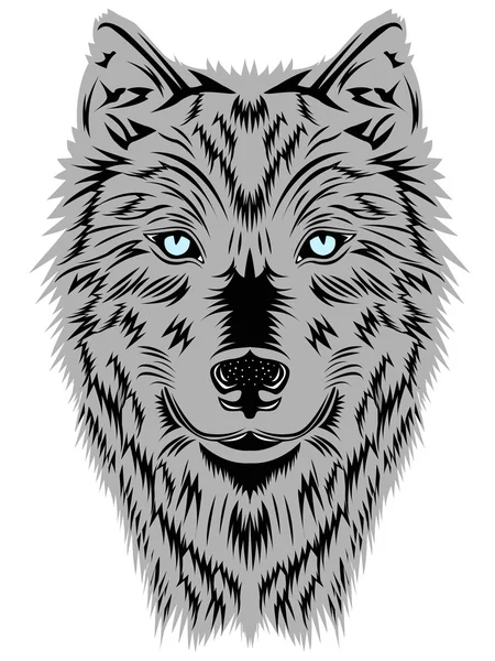 Kopf des wilden Wolfes — Stockvektor