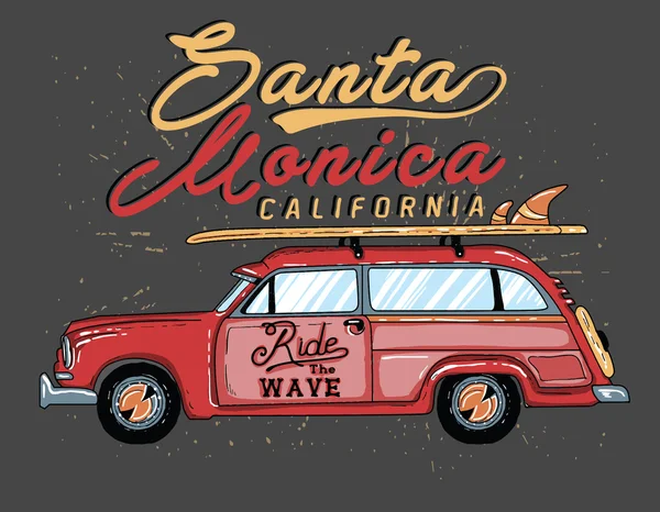 Van Surf Ilustración — Vector de stock