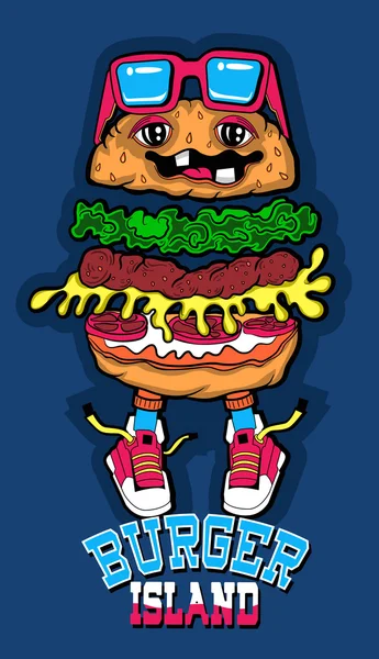 Roztomilý hamburger design. — Stockový vektor